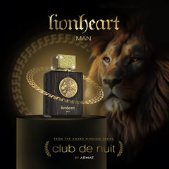 Armaf Club De Nuit Lion Heart packaging displayed on shelf suggests premium gifting option.