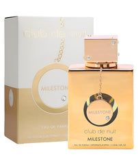 Armaf Club Milestone label detail reinforces the brand fragrance identity.