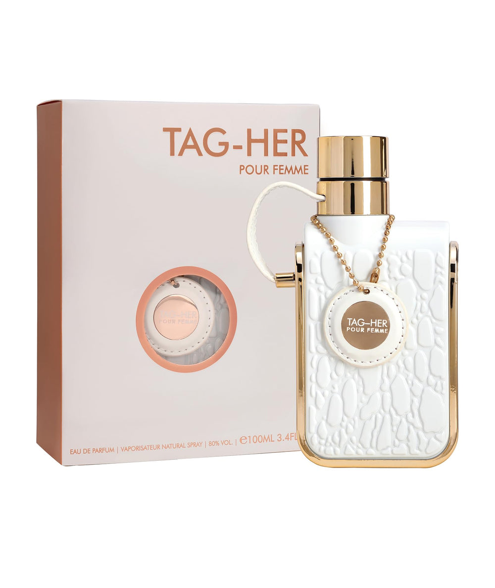 Armaf Tag Her EDP bottle on display showing a fresh floral profile for daily wear