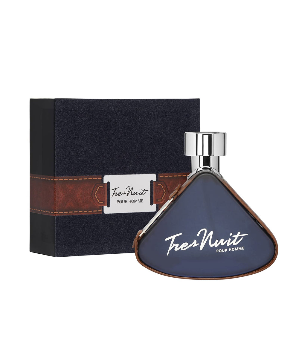 Armaf Tres Nuit bottle front displays sleek design for daily wear