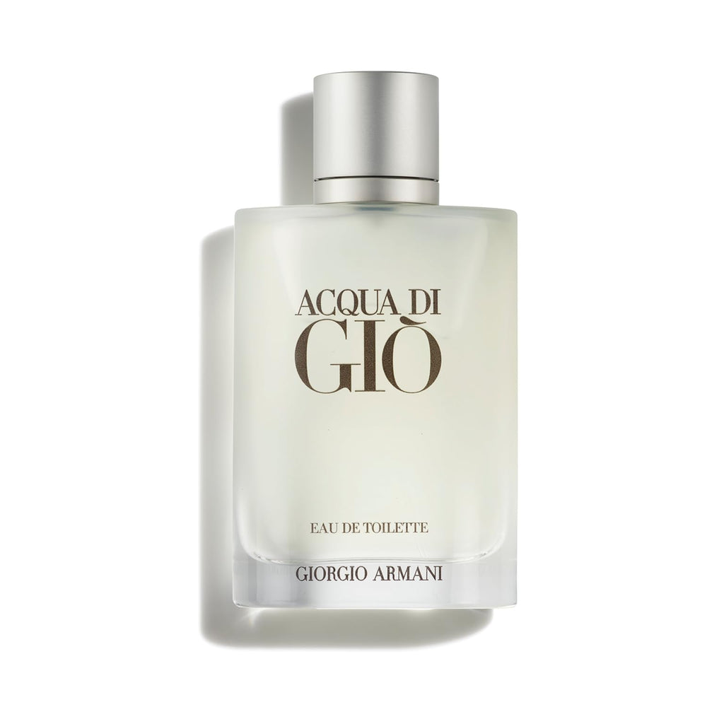 Armani Beauty Acqua di Gio bottle front view highlights a timeless masculine design.