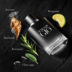 Armani Beauty Acqua di Gio Parfum cap with embossed monogram.