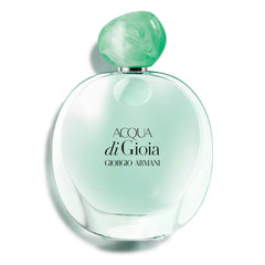 Armani Beauty Acqua di Gioia bottle shot showing a crystal-clear design for daytime freshness