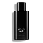 Armani Beauty Code bottle highlighting amber woody scent for evening wear