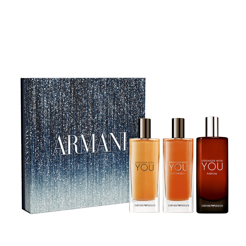 Armani Beauty Stronger With You EDP bottle showing warm chestnut sweetness for daily wear