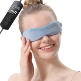 Aroma Season heated eye mask with flaxseed close-up showing soft fabric and soothing warmth.