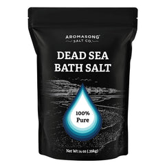 Aromasong Dead Sea salt bath bottle pour for soothing, mineral-rich soak