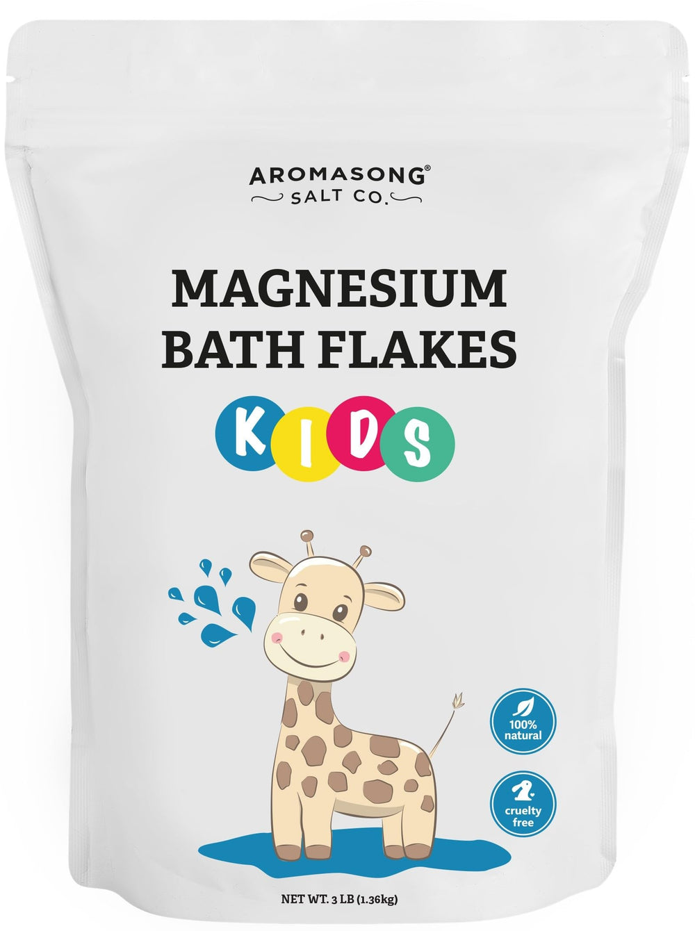 Aromasong escamas de magnesio para baño de niños, relajan suavemente en agua tibia.