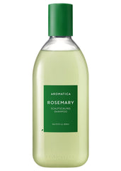 AROMATICA Rosemary Scalp Shampoo bottle shows a vegan formula for gentle cleansing