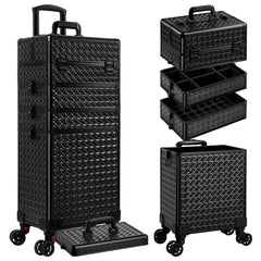 AROUS 5-in-1 rolling train case top compartment for quick access on the go