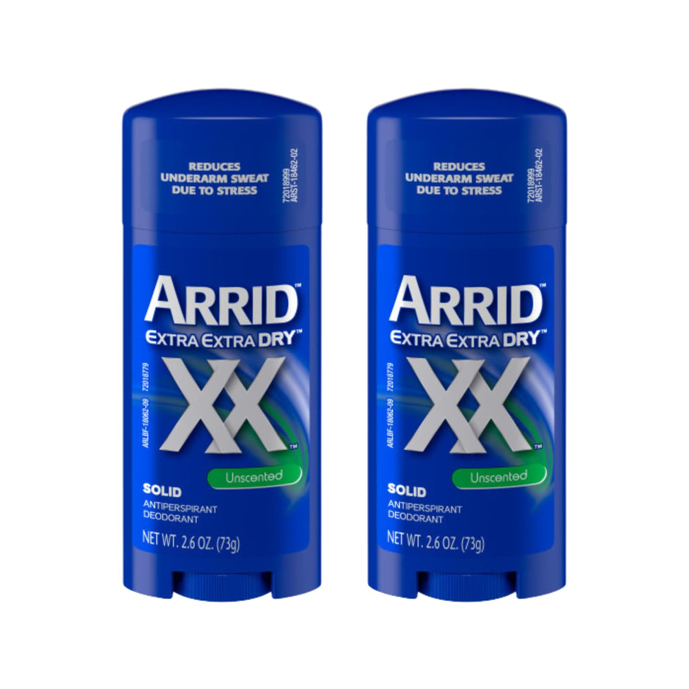 Arrid XX solid deodorant stick unscented two-pack for daily underarm protection