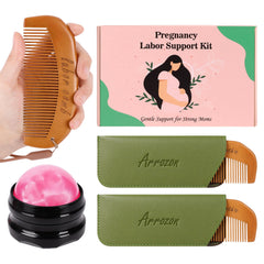 Arrozon two wooden birth combs for gentle acupressure during labor.