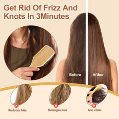 Arshray anti-static brush reduces frizz for a neat look.