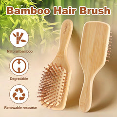 Arshray bamboo teeth brush demonstrates anti-static properties for smoother hair.