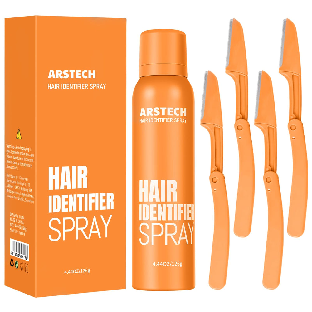arstech Hair Identifier Spray highlights fine facial hair for a precise shave.
