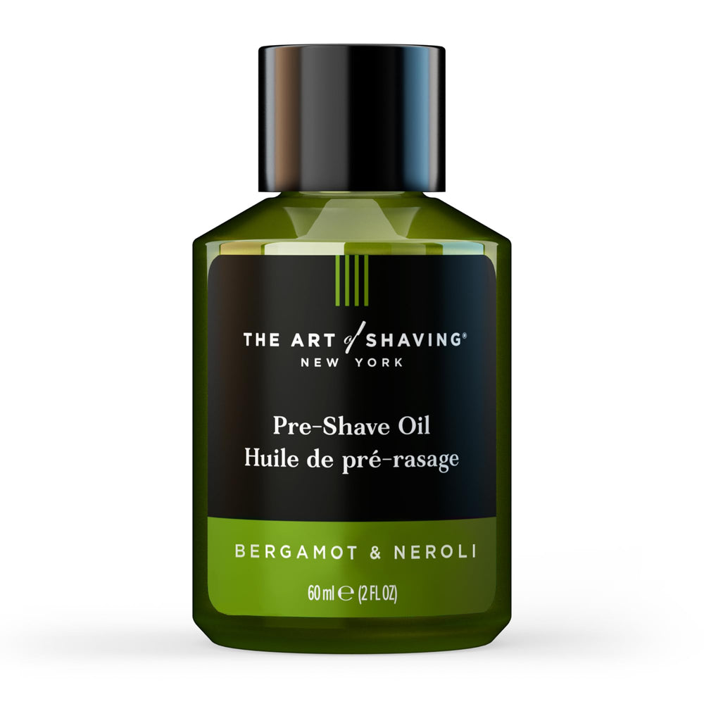 The Art of Shaving Bergamot & Neroli Pre-Shave Oil bottle with premium packaging for smoother shave prep.