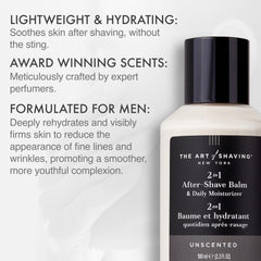 The Art of Shaving unscented balm close-up showing creamy texture.