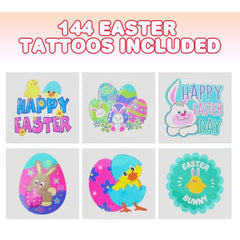ArtCreativity tatuajes Pascua, diseño flores: colorido para fiestas infantiles y aulas.