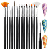 Artdone pink nail art brushes set for precise gel polish detailing.