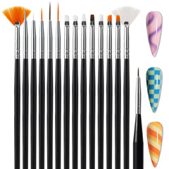Artdone pink nail art brushes set for precise gel polish detailing.