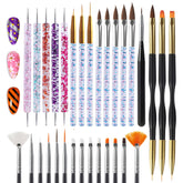 Artdone 31pcs nail art brushes set for precise lines and smooth gel polish detailing.