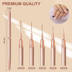 Artdone easy-grip nail brush handles provide comfortable control during detailed designs.