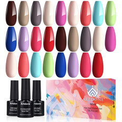 Artdone gel nail polish set with sixteen colors for versatile home manicures.