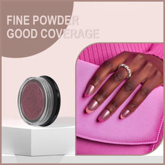 Artdone mermaid pearlescent powder applied for shimmering nails