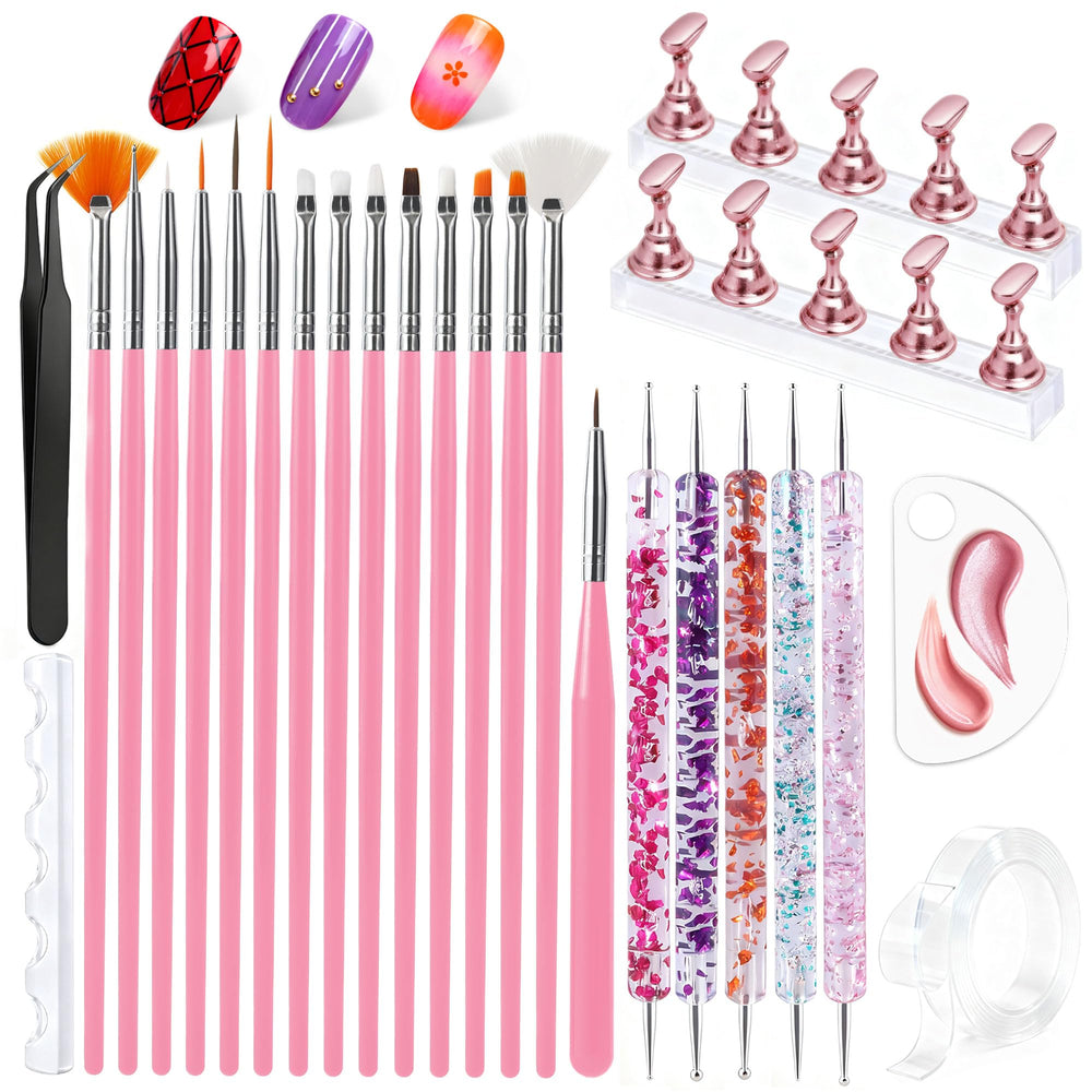 Artdone nail art brushes close-up for precision lines and detail