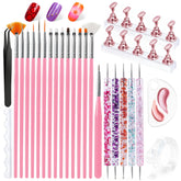 Artdone nail art brushes close-up for precision lines and detail