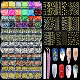 Artdone Nail Art Studs Kit with multicolor boxes for creative at-home manicures