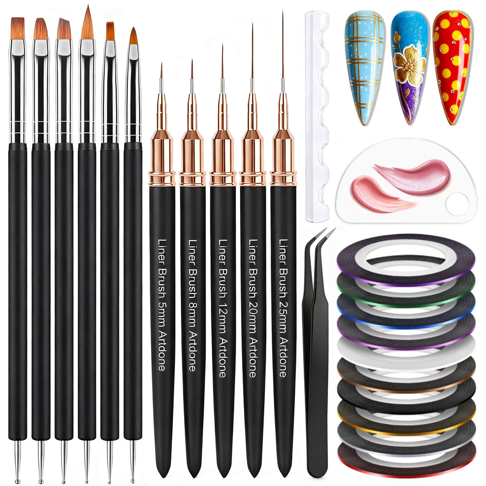 Artdone nail striping tape kit with color lines for precise nail art accents