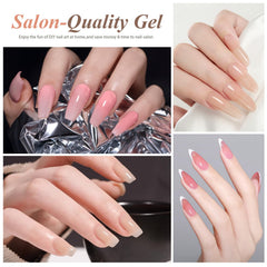 Artdone nude brown jelly polish for warm, neutral nails.