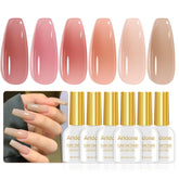 Artdone Sheer Gel Nail Polish Set in 6 colors for versatile gradients.