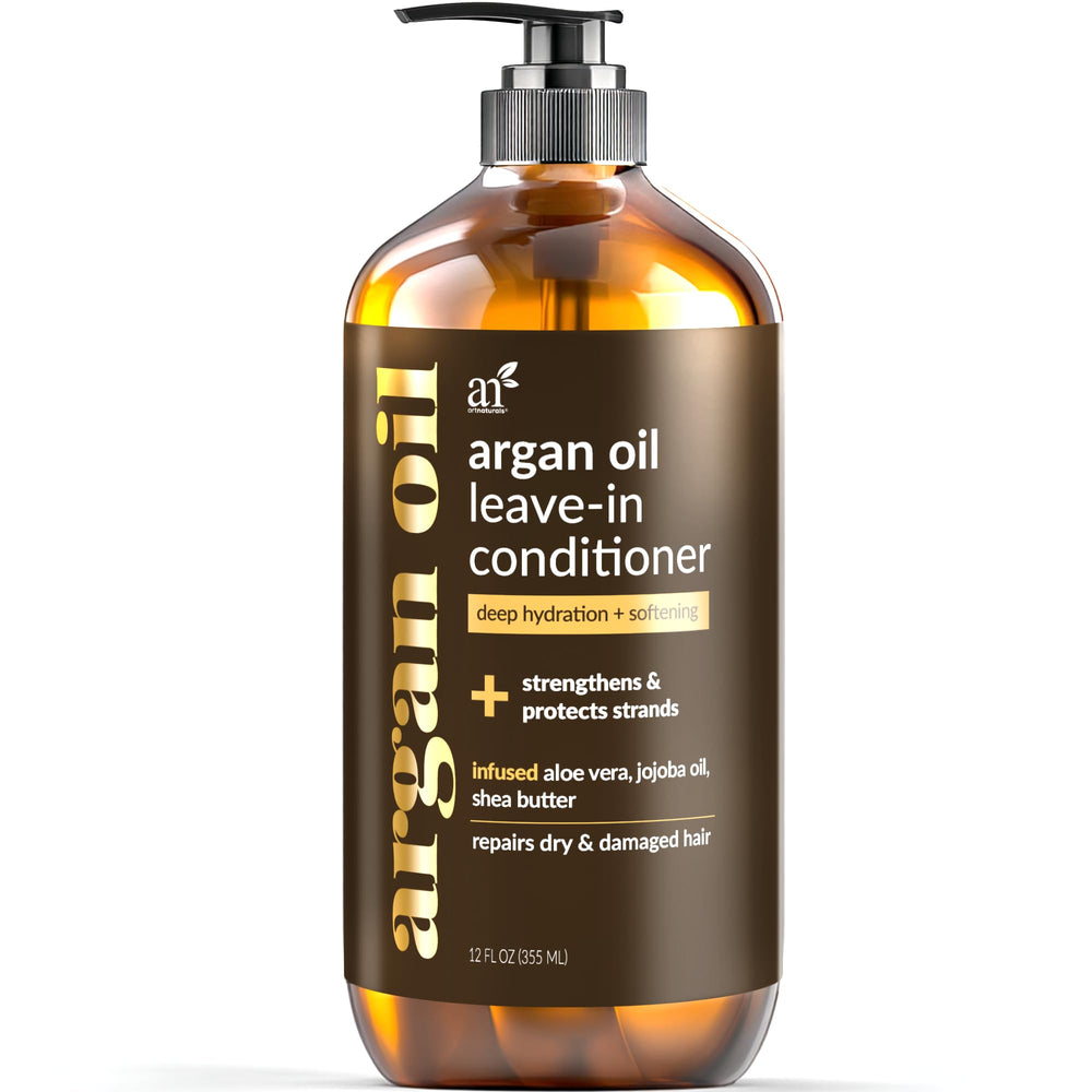 Acondicionador Artnaturals con aceite de argán, frasco de 355 ml para cabello saludable.