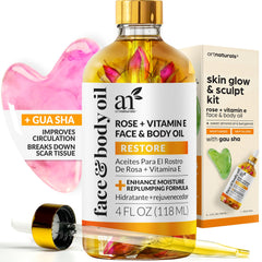 ArtNaturals botella de aceite bio con vitamina E para hidratación profunda de la piel.