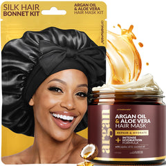 Mascarilla capilar Artnaturals con argán y jojoba para brillo y nutrición diaria.