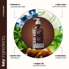 Artnaturals Shampoo Argán Marruecos: gotas de aceite argán que nutren el cabello.