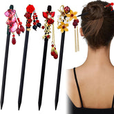 Arvintas wooden hair chopsticks with flower bead accents for elegant daily styling.