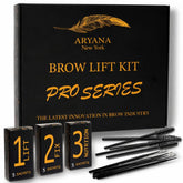 Aryana New York eyebrow lamination kit sachets in use for quick at-home brow lift.