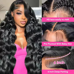 ARZFDR 30 inch lace front wig back silhouette shows length and fullness.