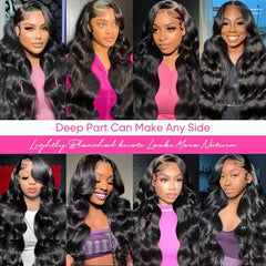 ARZFDR 30 inch lace front wig side view highlights versatile parting options.