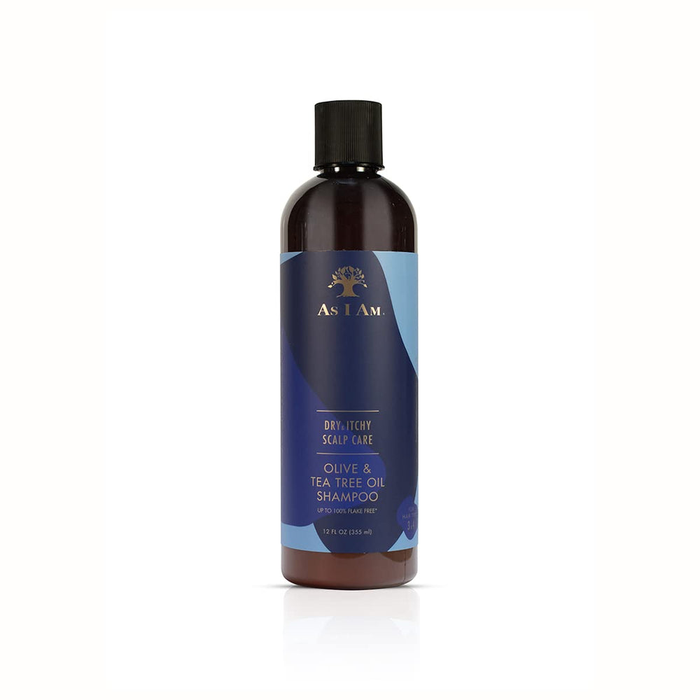 As I Am Dry & Itchy Scalp Care Shampoo bottle pour relieves irritation and refreshes the scalp.