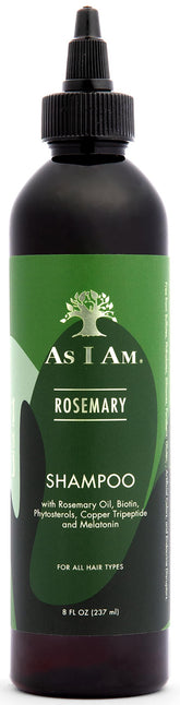 As I Am Rosemary Shampoo 8 oz bottle for balanced scalp and clean feel