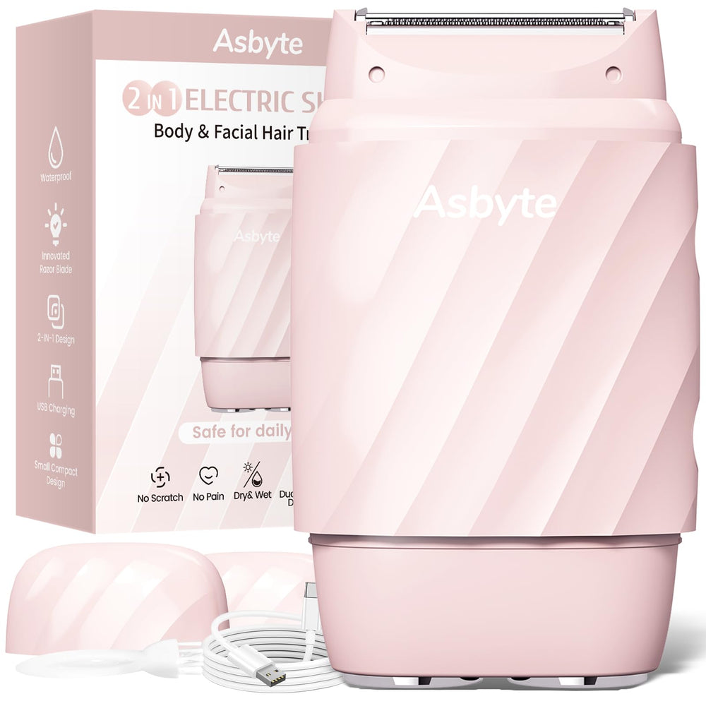 Asbyte 4-in-1 razor with body and bikini head for smooth full-body grooming
