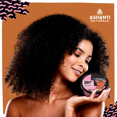 Fragancia de coco suave de Ashanti Naturals para ritual diario.