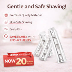 ASHIEE premium stainless steel blades for reliable, long-lasting facial shaving.