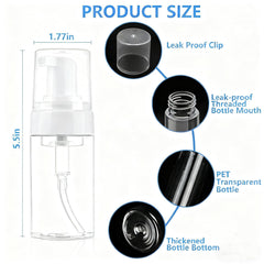 AskBed foam pump bottles with sealed nozzle prevent leaks during trips.