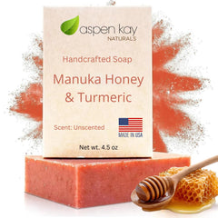 Aspen Kay Naturals Jabón Manuka Curcuma: limpieza suave para piel sensible.