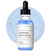 Asterwood Copper Peptides Serum bottle close-up highlighting hydration boost